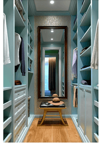 Параллельная гардеробная комната с большим зеркалом Калининград